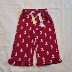 Disney girls size 2 red & white Mickey designed ruffle bottom cuff GUC
